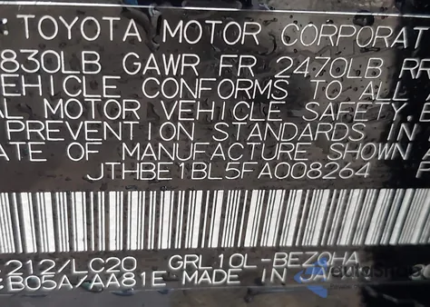 2015 Lexus Gs 350 z USA, uszkodzony, nr VIN JTHBE1BL5FA008264